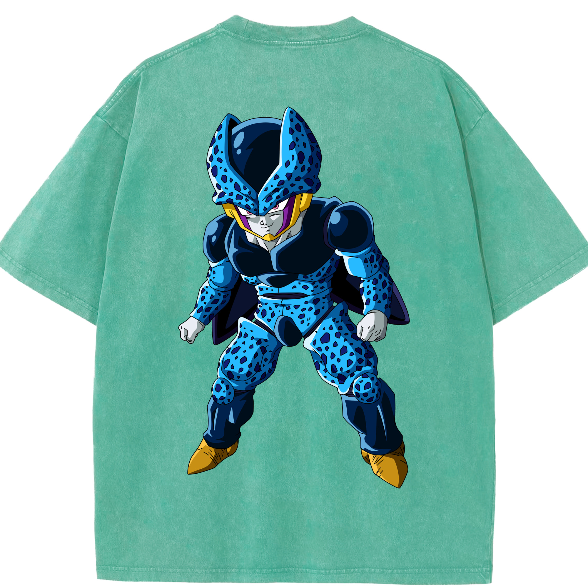 （画像用） ドラゴンボール セル DRAGON BALL Cell 綿100% ヴィンテージ風 半袖Tシャツ（背面プリント）